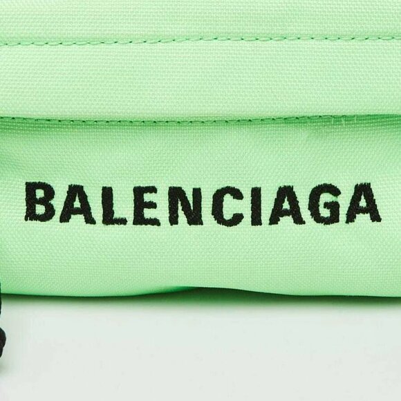 Balenciaga Verde Fluo Recycled Nylon Logo Embroidered Wheel Belt Bag - Picture 5 of 12